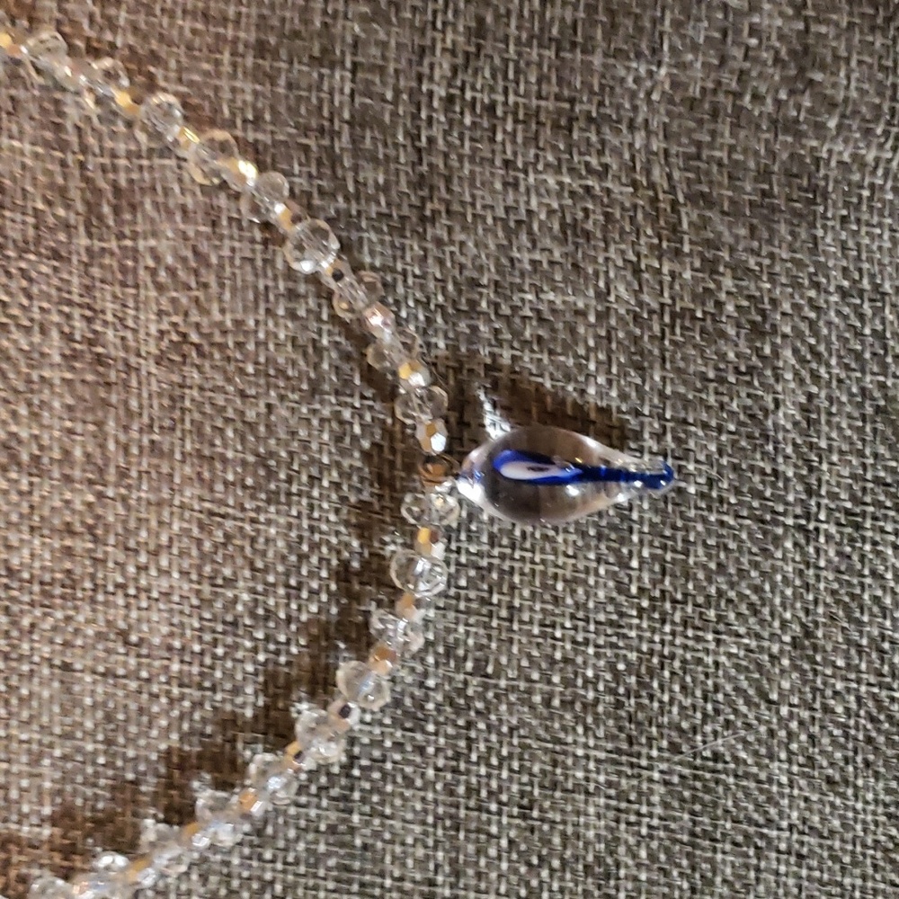 Evil eye choker / natural quartz 925 handmade